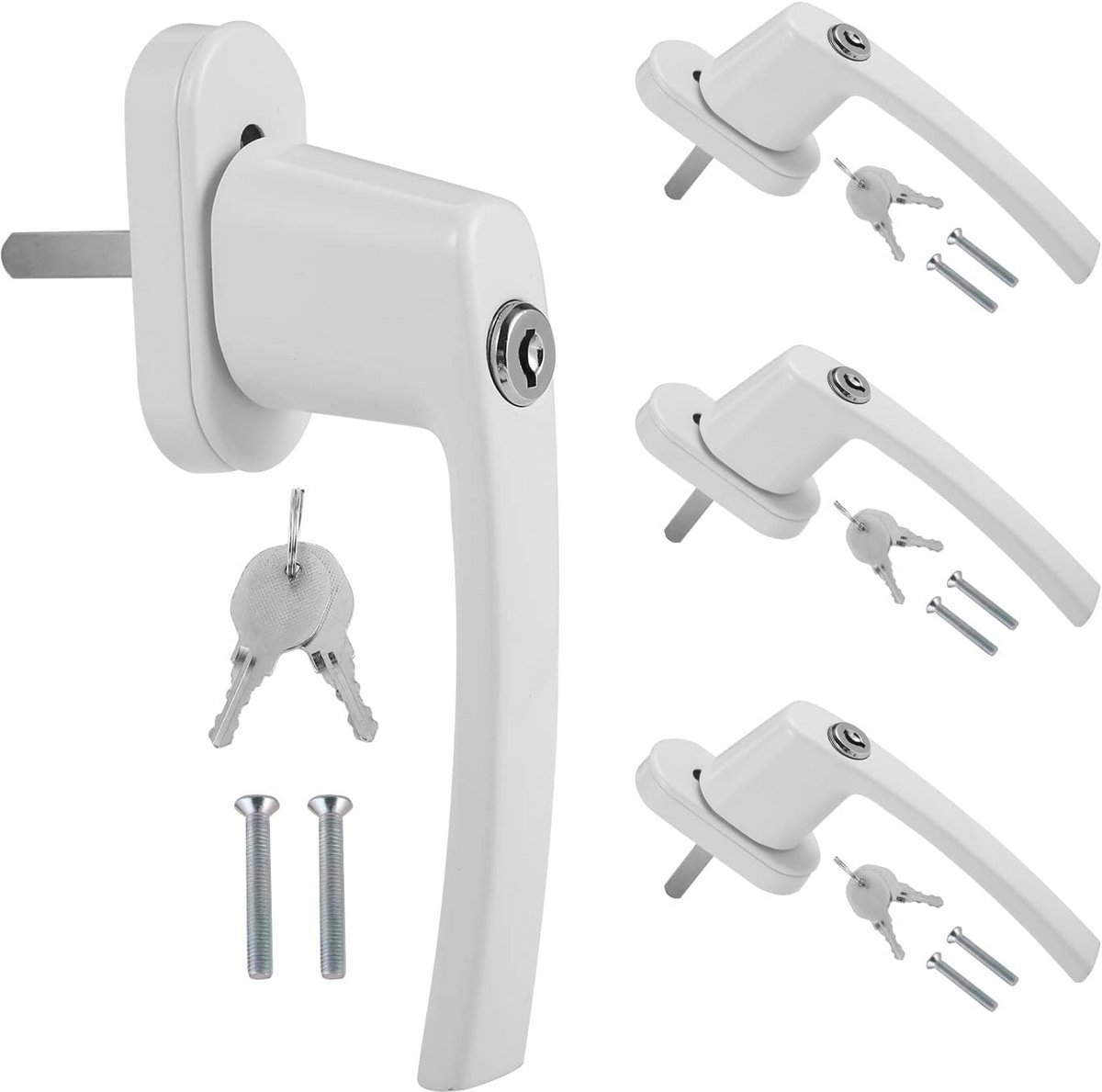 Set van 4 Kinderbeveiligingsraamgrepen met Slot - Veiligheidsraamgreep Aluminium 35mm