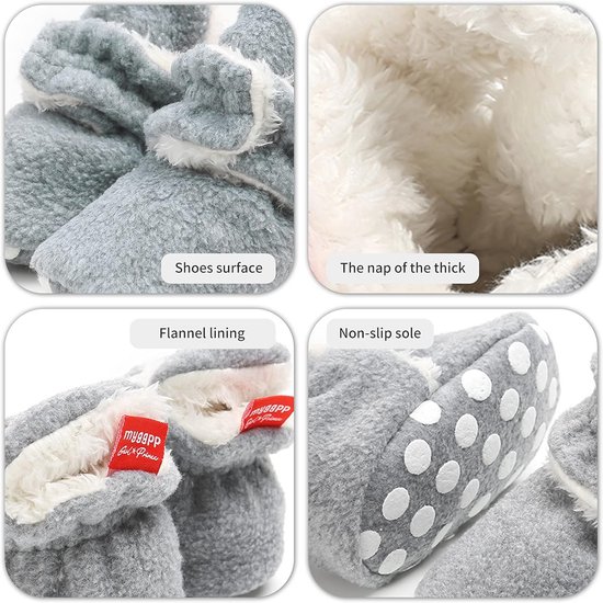 Warme Unisex Pasgeboren Laarzen met Antislip Zool - Verstelbare Bootie Sok voor Baby's van Merkloos — afbeelding 2