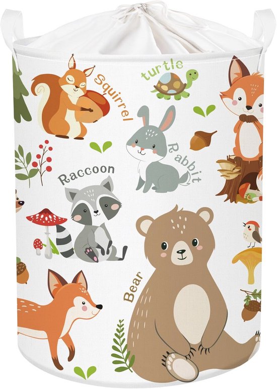 Clastyle 45L 3D rode vos schattige dierenwasmand rond speelgoed kleding Clastyle 45L 3D rode vos schattige dierenwasmand rond speelgoed kleding