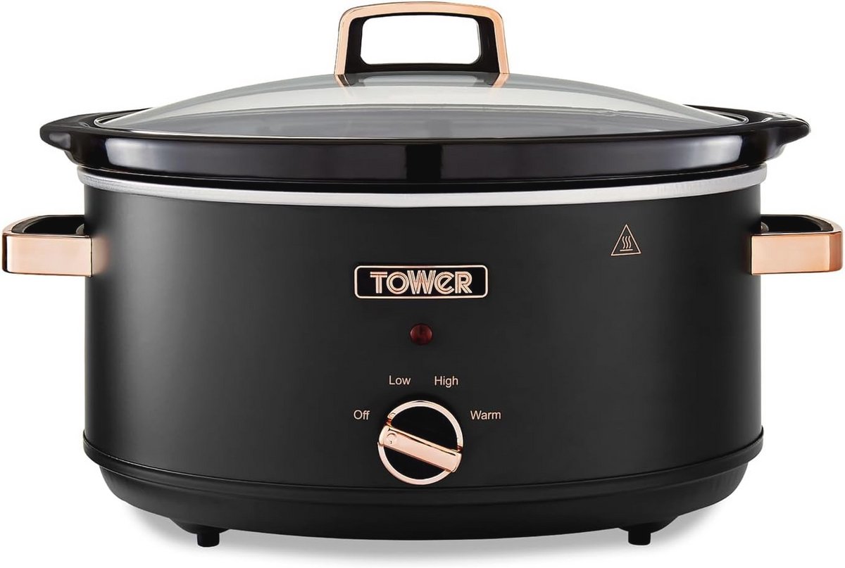 Langzame Kookpan 6,5 Liter met 3 Warmte-instellingen en Cool Touch Handgrepen