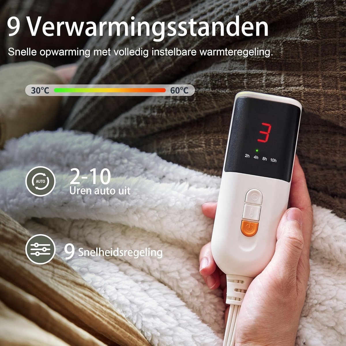 Elektrische Elektrische Deken 130x180 cm met Digitale - afbeelding 3