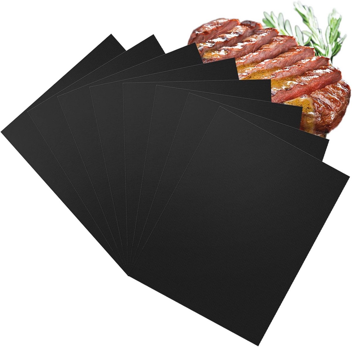 BBQ Grillmat 8 stuks - Teflon Antiaanbaklaag voor Gasgrill en Houtskoolgrill - 40 x 33 cm