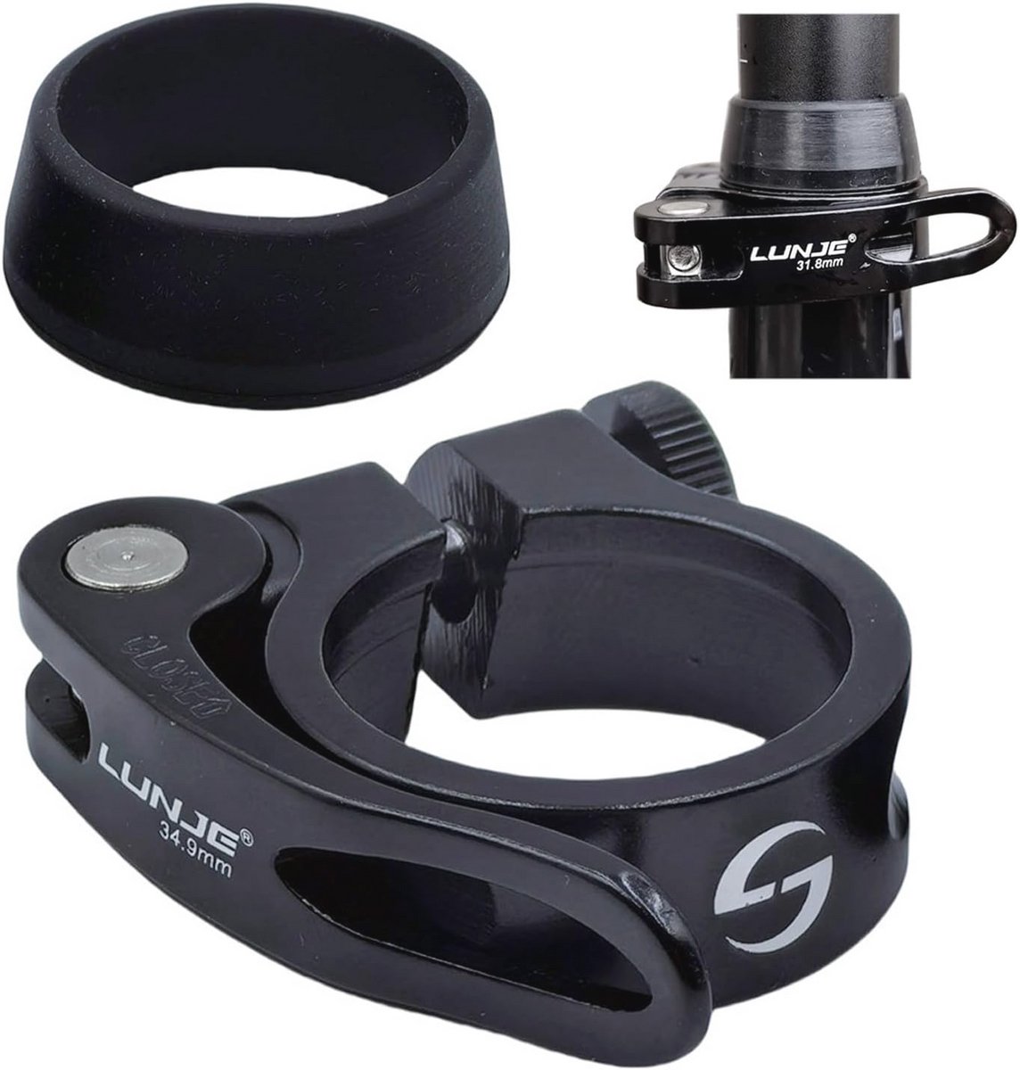 Fiets Zadelpen Klem Aluminium Quick Release - 28.6mm, 31.8mm, 34.9mm
