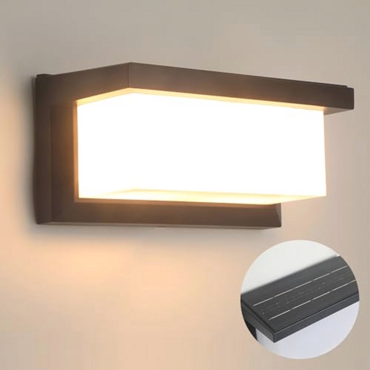 Buitenlamp op zonne-energie met bewegingssensor en LED verlichting - IP65 Waterdichte wandlamp - 3 kleuren, dimbaar en multifunctioneel