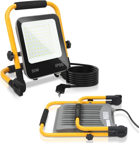 Draagbare 50W LED-bouwlamp 2 stuks - 5100 lumen, IP66 waterdicht, 6000K