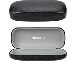 molshine Hard Glasses Case, Portable Large Glasses Case with Cloth for Men and Women, Travel and Work