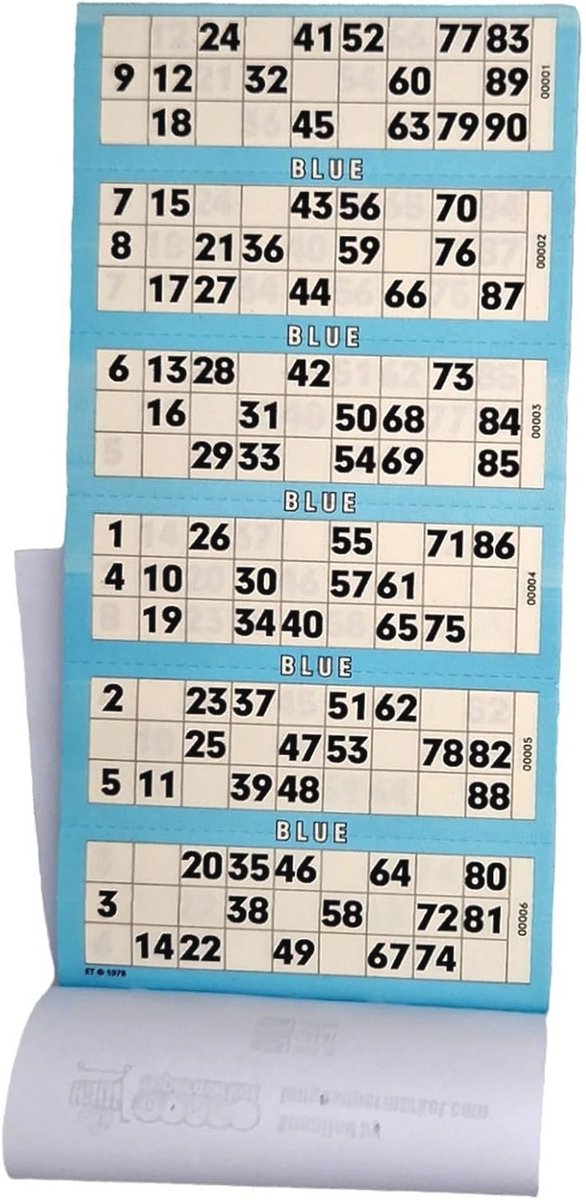 Bingo Tickets 600 stuks - Geperforeerd 1-90 met 6 Kaartjes per Vel