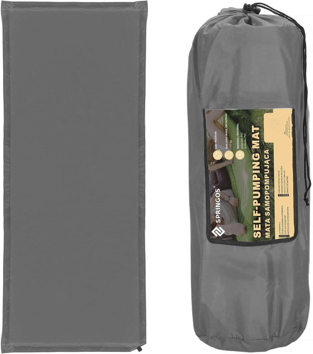 Zelfopblazende Slaapmat 180 cm - Grijs