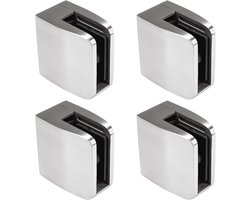 Glashouder 4 Stuks - Roestvrij Staal Klemhouders voor Dubbel Glas