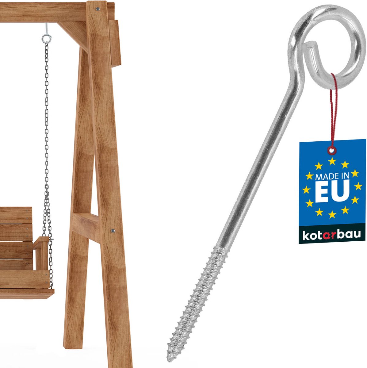 Merkloos - Huśtawkowy Haak - Staal - 230 mm - Weerbestendig