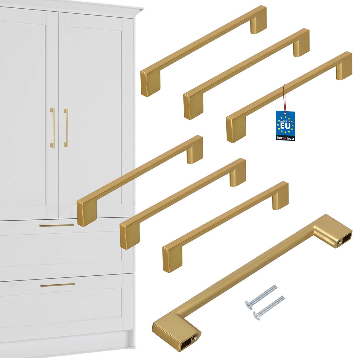 Kotarbau - Meubelgreep - Goud Mat - 190 mm - Ergonomisch