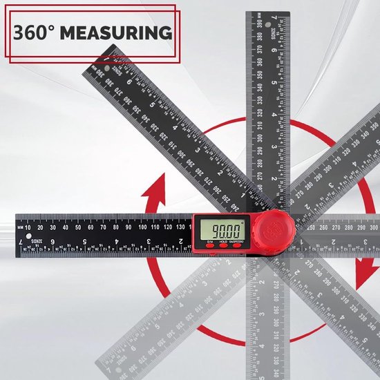 Dual Protractor Image Rotation Digital Angle Protractor, 11.8in/300mm Dual Scale 360° Rotation with ...