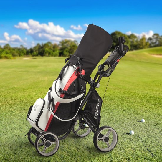4-Wiel Golf Push Cart - Lichtgewicht en Verstelbaar van Merkloos — afbeelding 4