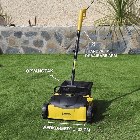 Kunstgrasveger Elektrisch - 1.400 Watt - 32 cm Werkbreedte - 3-in-1 Systeem - Handgrepen met Zwenkarm - 25L Opvangzak van Merkloos	 — afbeelding 3
