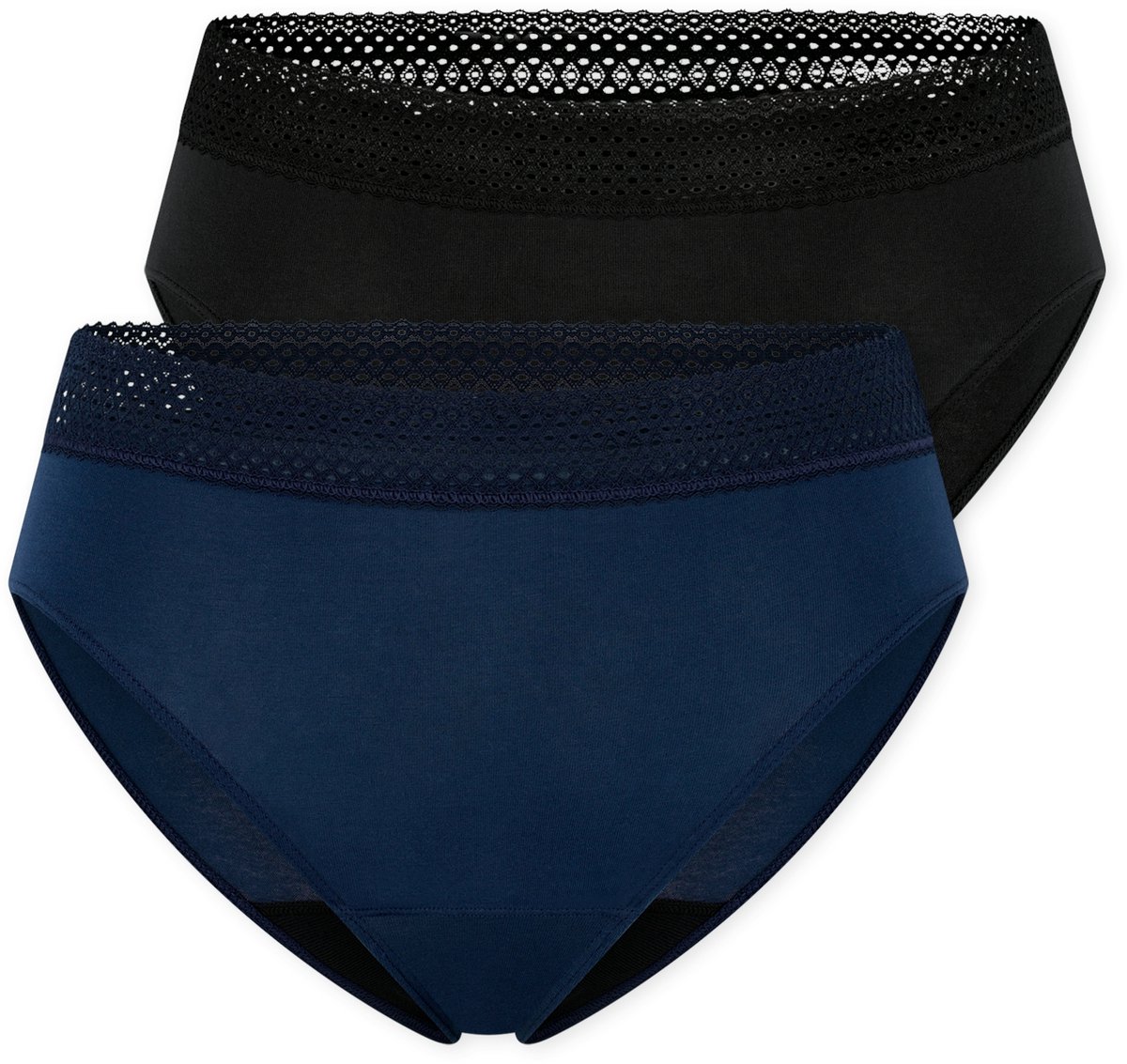 Schiesser 2PACK Rio Menstruatie onderbroekje - Schiesser Care Dames Onderbroek - zwart/donkerblauw