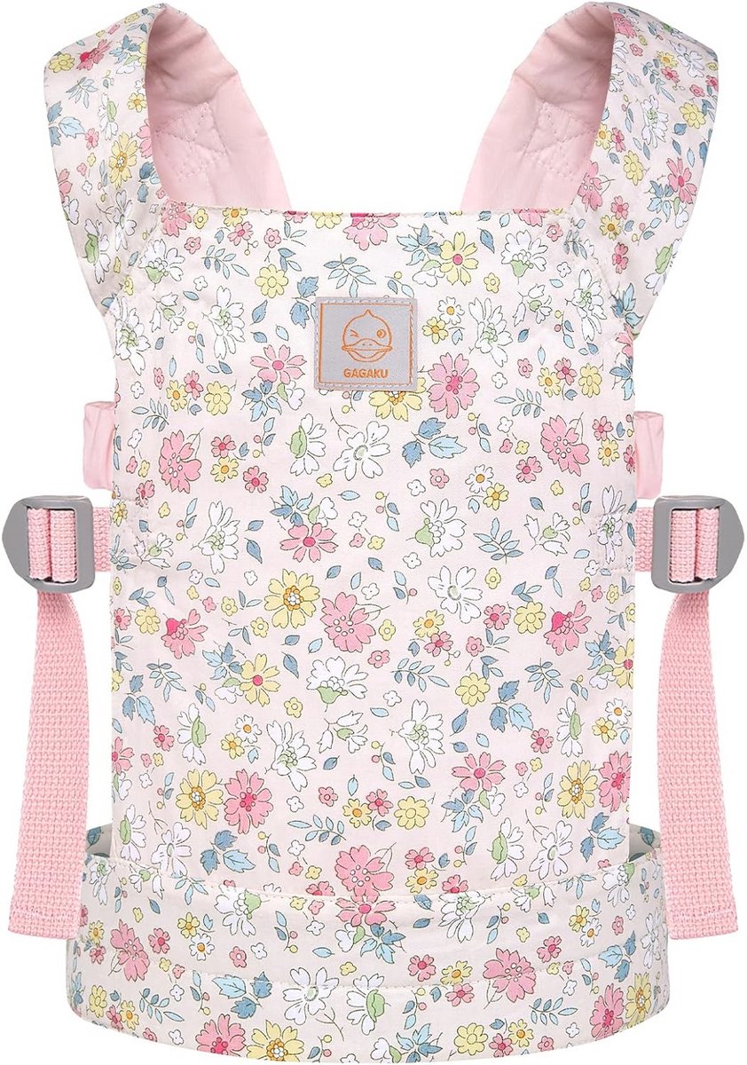 Ultrazachte Babydrager voor Kinderen - 100% Katoen Buikdrager voor Poppenspeelgoed - Roze Dianthusbloemen