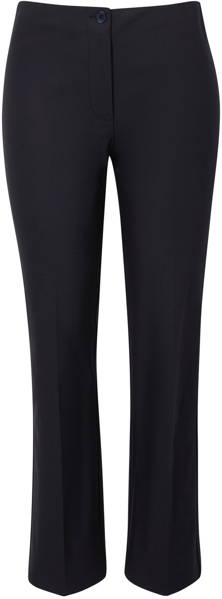 Ulla Popken - Dames - Broek Rose rechte pijpen comfortabele tailleband stretch - Zwart - Maat 42