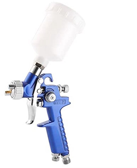 Foto: Universele pneumatische verfspuit luchtspuitpistool met 125ml beker en verstelbare spuitmond