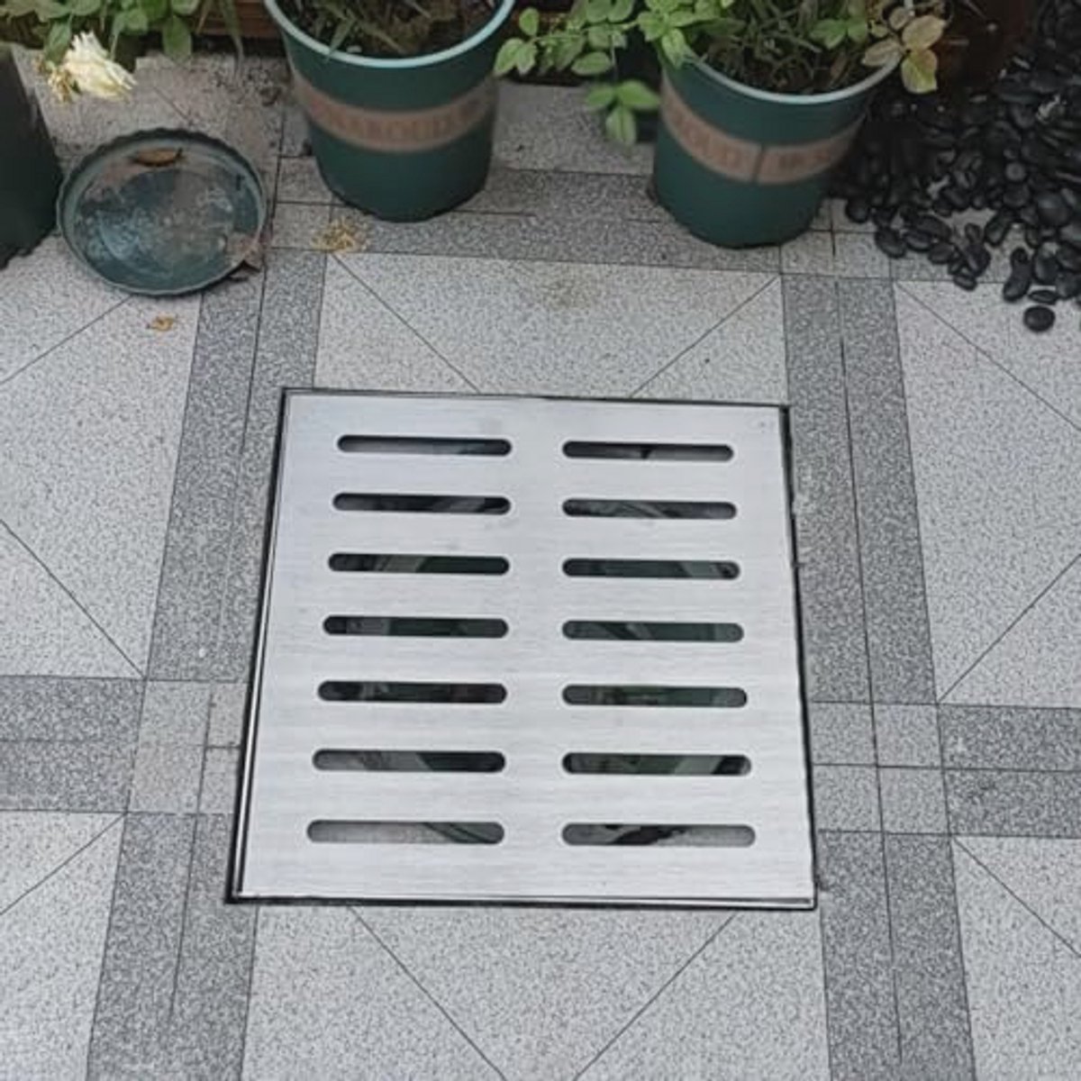 Roestvrijstalen Afvoergoot Strip voor Tuin 10x10 tot 60x60 cm