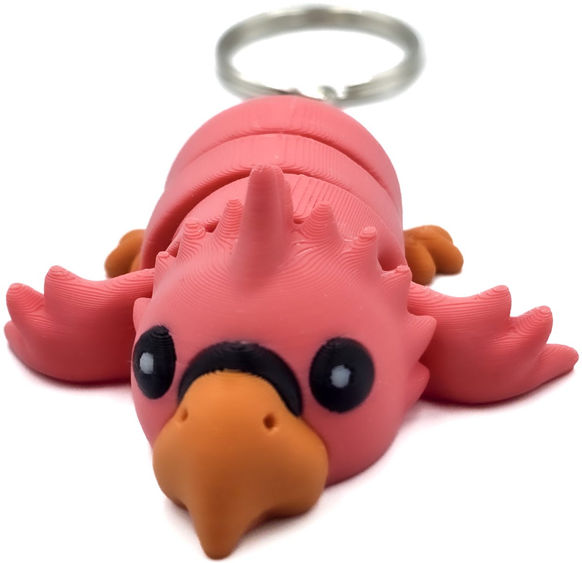 Papegaai Sleutelhanger Roze – Schattig 3D Vogel Accessoire – Flexibel & Lichtgewicht – Origineel Cadeau voor Papegaai- en Vogelliefhebbers - Cosmetalic - Tropisch cadeau - Kawaii bagcharm
