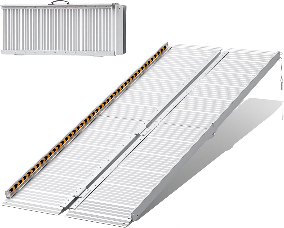 Inklapbare rolstoelhelling 183 cm met antislip en 362 kg draagvermogen