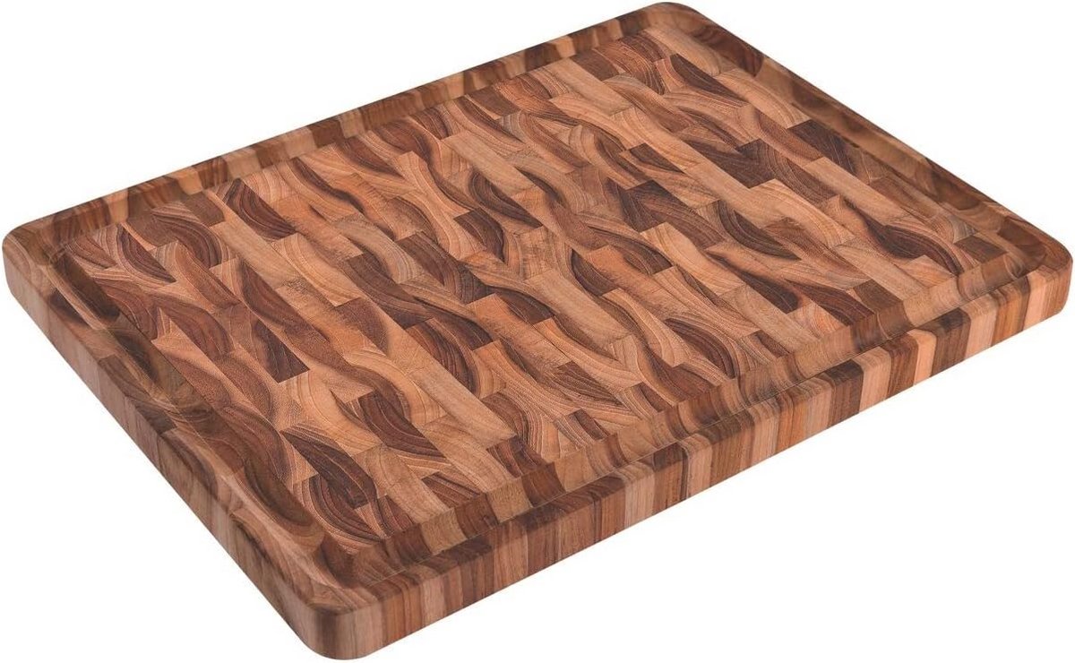 Snijplank van Teakhout - 45 x 35 x 3 cm - Dikte 3 cm - Ideaal voor Grillen en Serveren