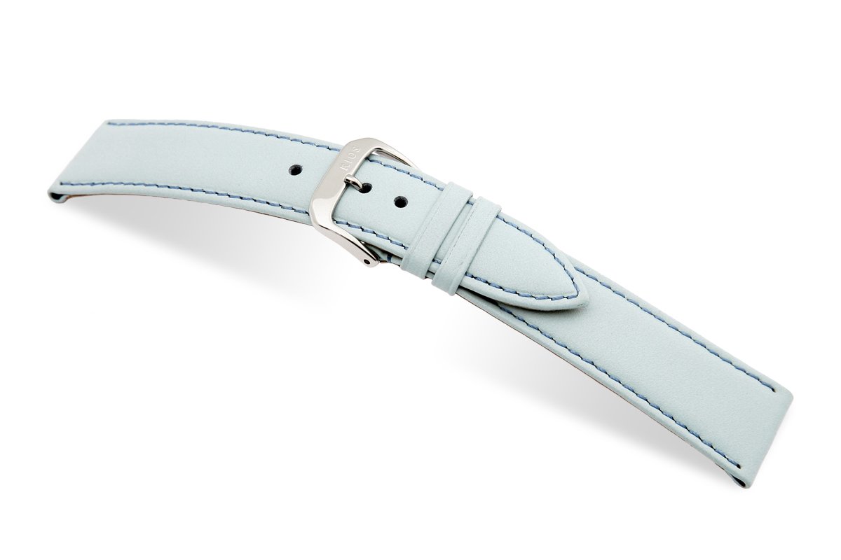Lederband Arezzo 20mm ijsblauw, glad