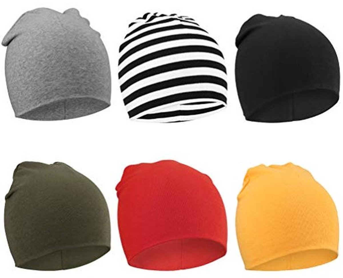6-Pack Baby Beanie voor Pasgeborenen en Peuters - Zachte Gebreide Mutsen en Ziekenhuishoedjes