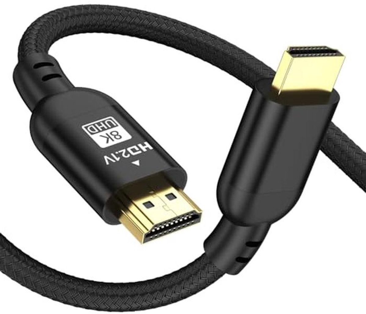 8K HDMI-kabel 2M - Ultra High Speed HDMI 2.1 Kabel met Nylon Gevlochten Jacket - Ondersteunt 8K@60Hz en 4K@120Hz en eARC
