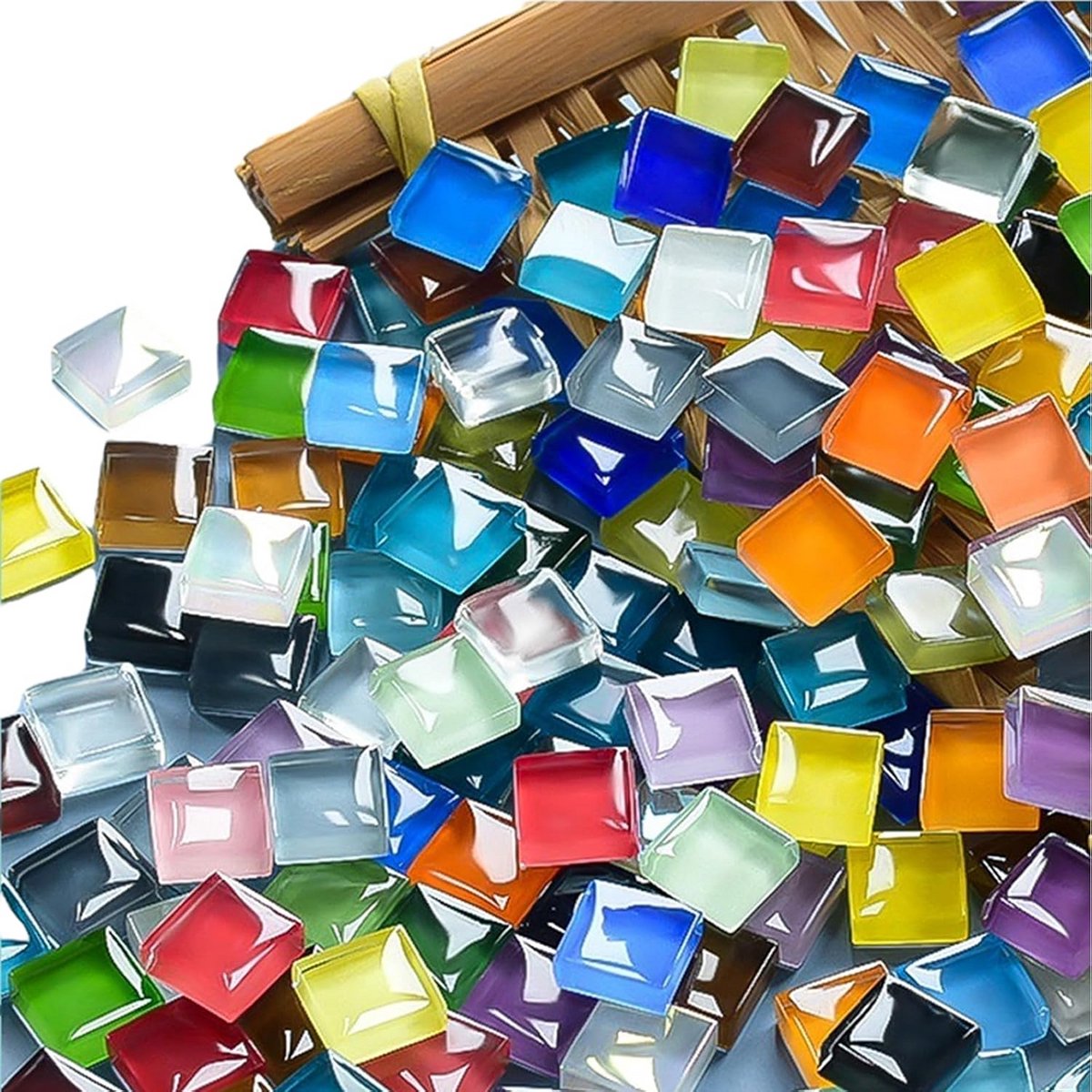 350 stuks kathedraal glas mozaïek tegels voor ambachten - Kleurrijke glas in lood voor DIY projecten en woondecoratie