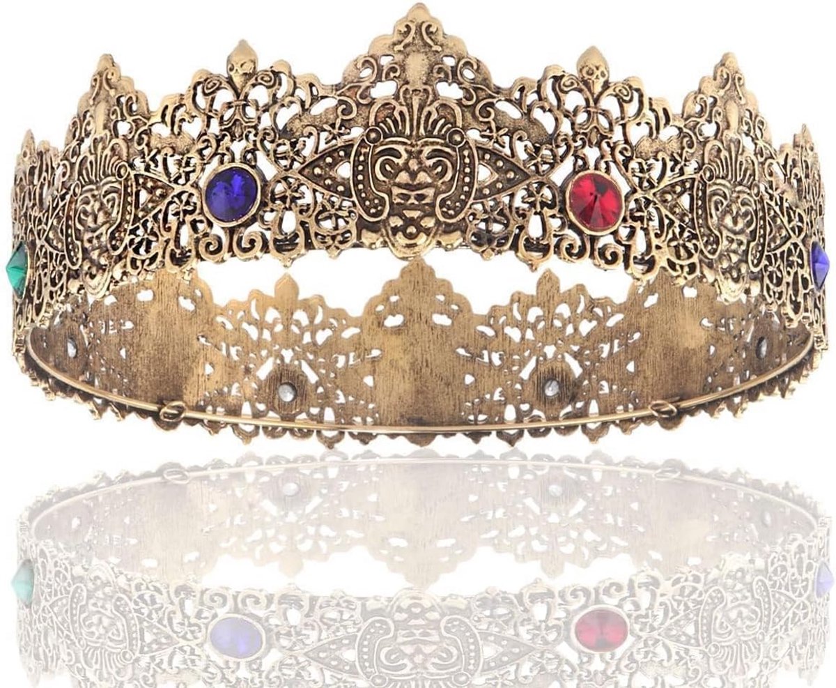 Mannen Tiara Kroon - Middeleeuwse Hoofdband met Kristallen voor Feestelijke Gelegenheden