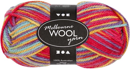Melbourne wolgaren, L: 92 M, multicolour, 50 gr/ 1 bol
