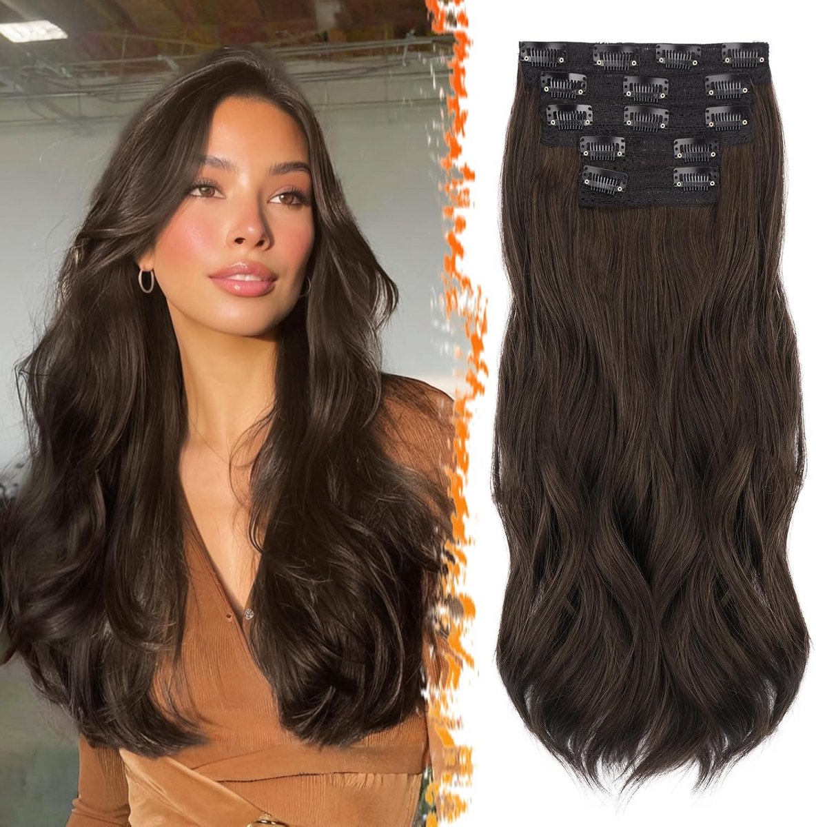 Clip in Haarextensions 50cm - Golvende Haarverlenging voor Volumineus en Natuurlijk Haar