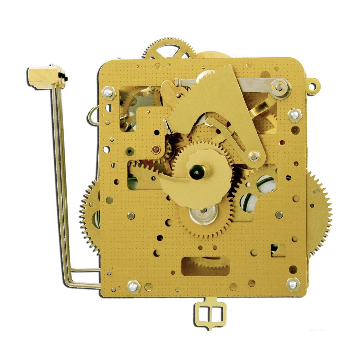 Ketting uurwerk Hermle 261-030, 8-daags, Slingerlengte 45cm,Slag op gong, In de achterkast gemonteerd, incl. 3-staafs gong, gewichten en kettingen