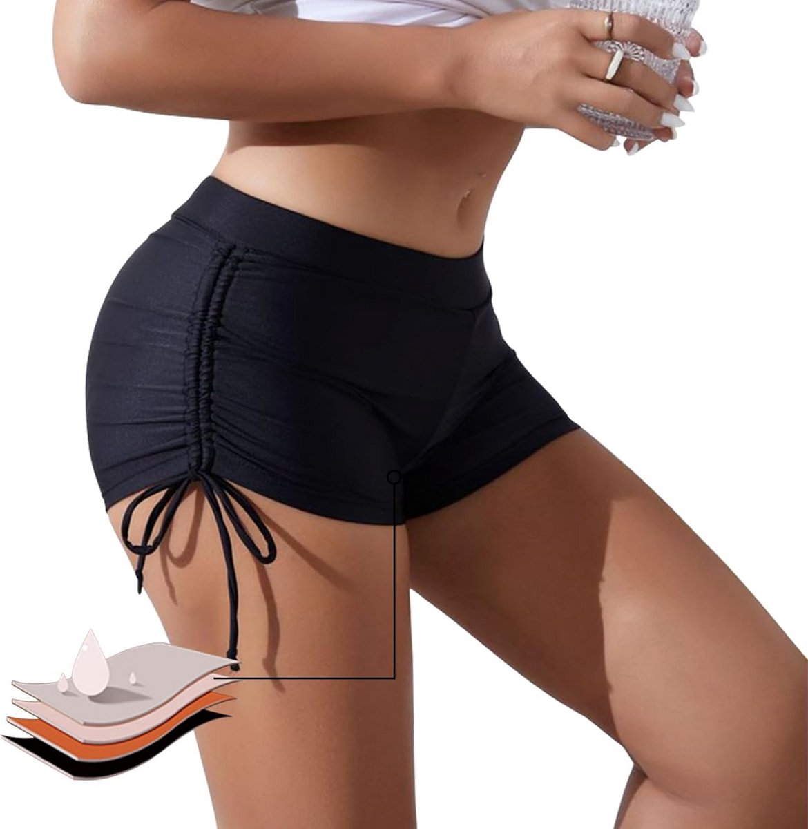 Zwarte Menstruatiebroek voor Vrouwen - Sportief Zwemondergoed zonder Lekken