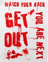 ATOSA - Bloederige Get Out poster - Decoratie > Muur-, deur- en raamdecoratie