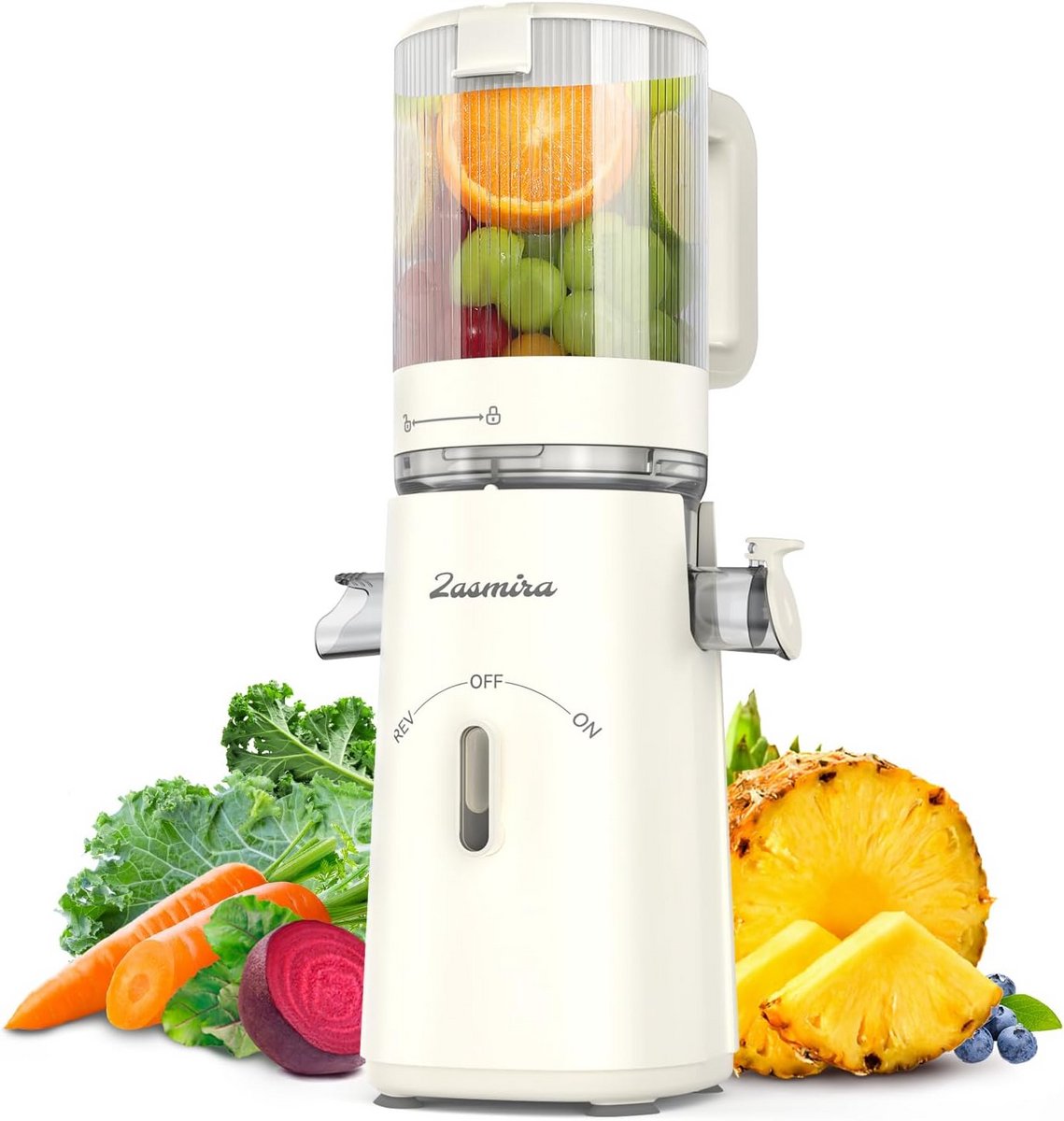 Sapcentrifuge voor groenten en fruit met 120 mm toevoerglijbaan, REV-modus en hoge sapzuiverheid
