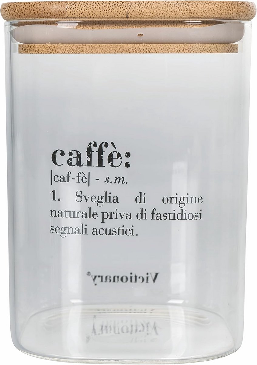 Glazen koffieblik met bamboedeckel - 1 liter