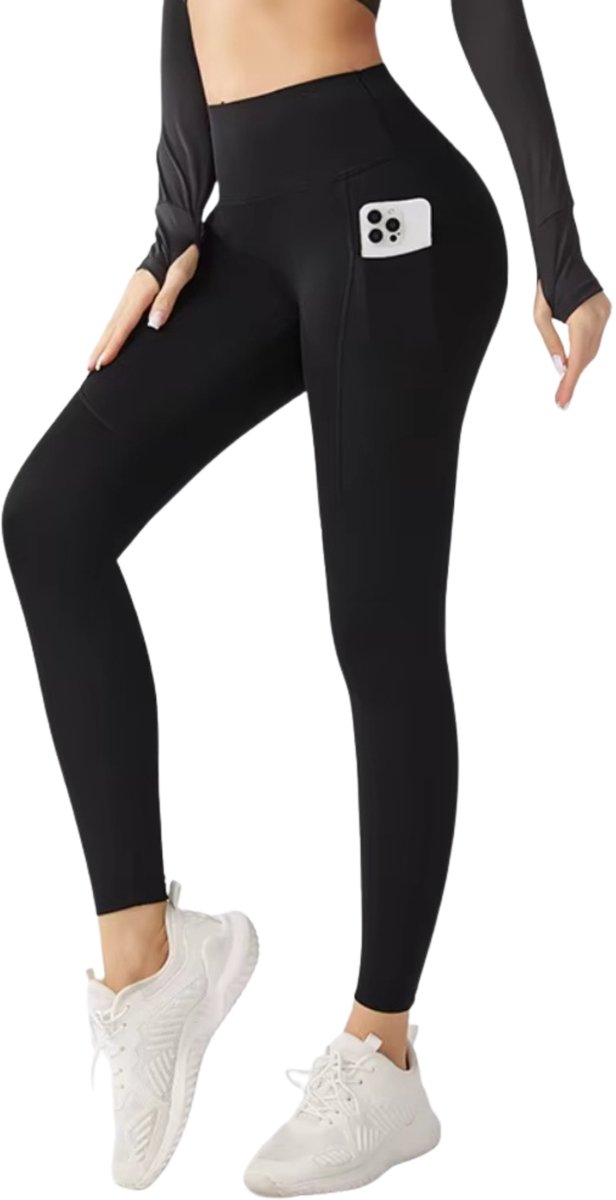 RAMBUX® Sportlegging Dames - Zwart - Maat L - High Waist - Shape Legging