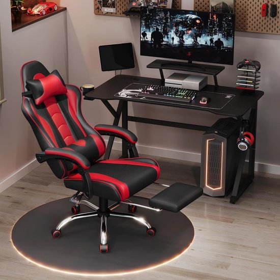 Ergonomisch Gamingbureau met Monitorhouder en Bekerhouder - 110x70 cm van Merkloos — afbeelding 4