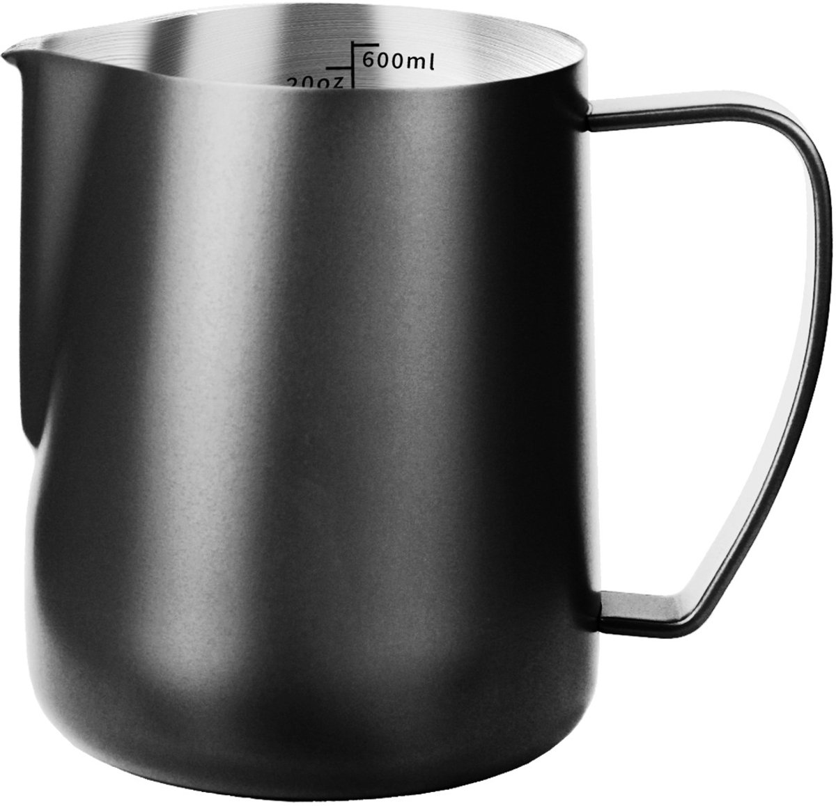 Koffieschuimkan, 400 ml zwarte espresso-schuimbeker, melkschuimkan