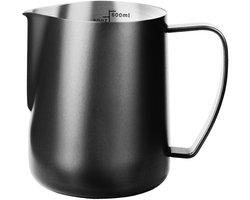 Koffieschuimkan, 400 ml zwarte espresso-schuimbeker, melkschuimkan