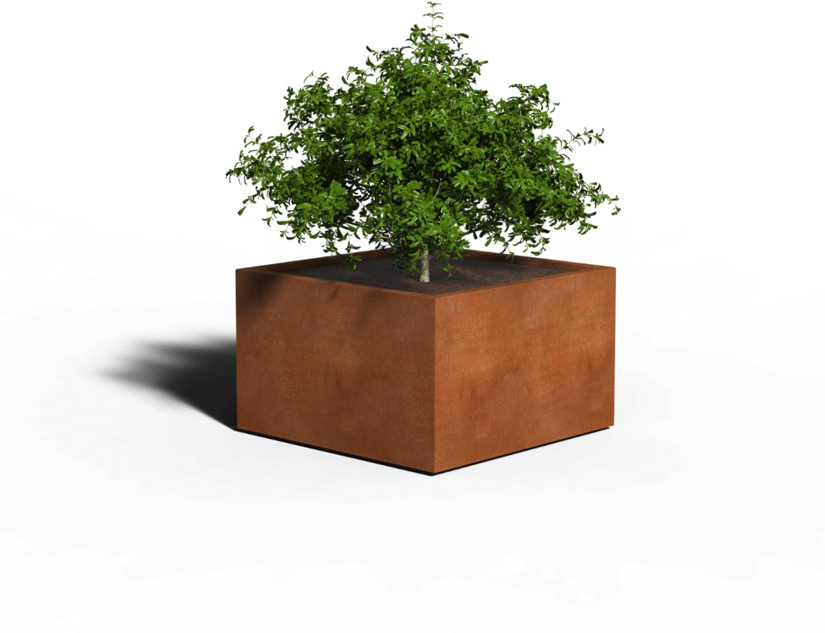 Cortenstaal Plantenbak Vierkant | Gelast | 100 x 100 x 40 | Zonder bodem