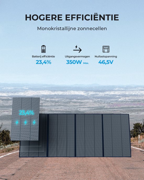 BLUETTI Zonnepaneel PV350- 350W Draagbaar Monokristallijn Zonnepaneel voor Krachtcentrale AC70 / Elite100 V2 / Elite200 V2/ Apex 300 - Voor Camper, Kamperen, Stroomuitval van BLUETTI — afbeelding 2