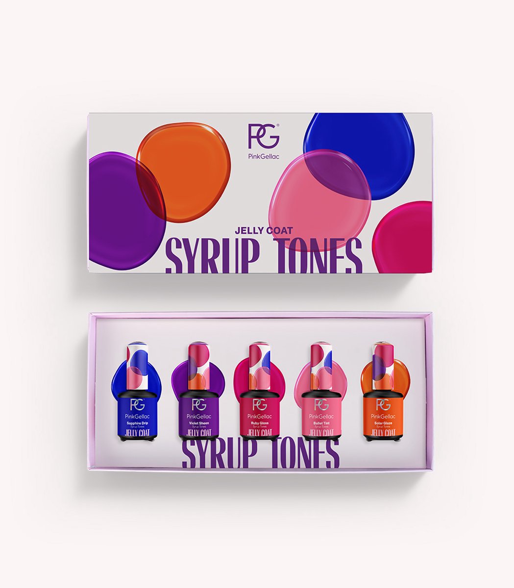 Pink Gellac Jelly Coat Gellak Collection Box - Syrup Tones Set - 5 x 15ml Gel Nagellak - Gel Nagels Producten Set