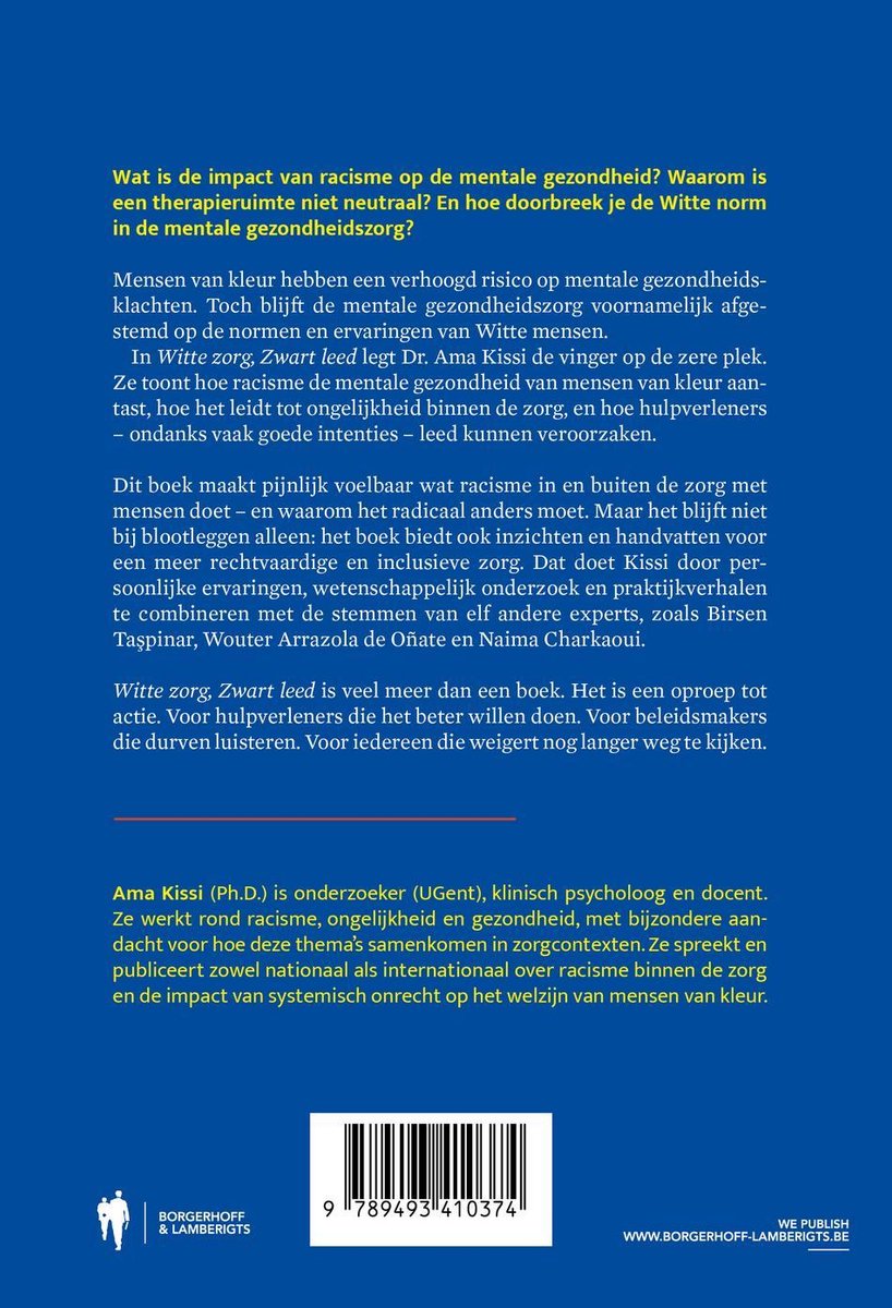 Witte zorg, zwart leed - back cover