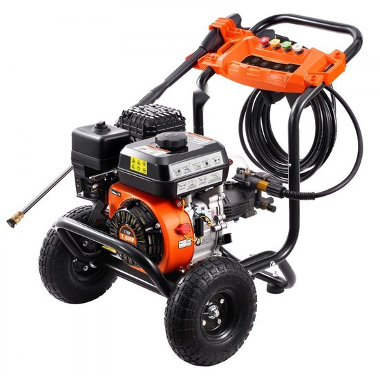 Hogedrukreiniger - Benzine - Max 3500 PSI (241 bar) - Debiet 10 L/min - Aluminium Pomp - Hogedrukpistool en Verlengstok - Set van 5 Sproeiers - Terrasreiniger Opzetstuk — afbeelding 2
