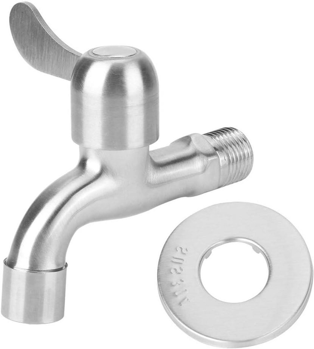 EGoods - Waterkraan dispenser RVS voor muurmontage in badkamer en keuken met tuinslang aansluiting.