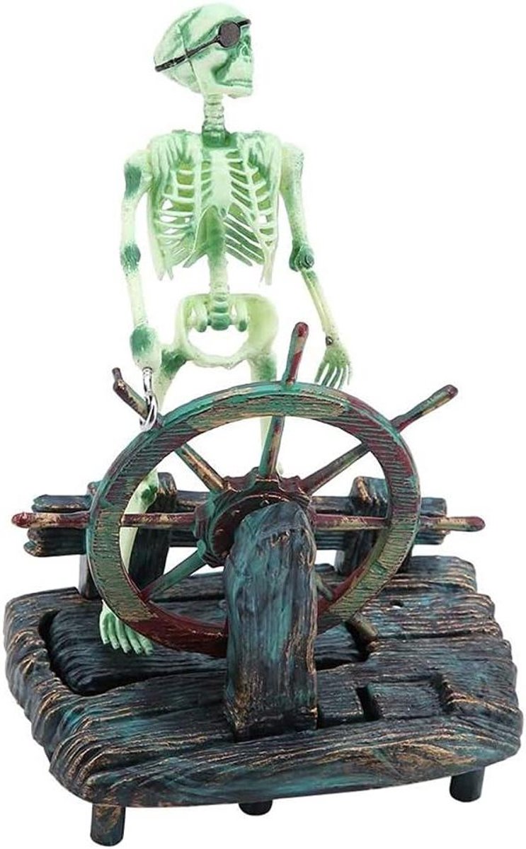 EGoods - Aquarium decoratie piraat kapitein skelet voor vissen tank landschap ornament
