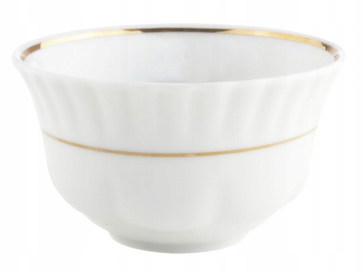 Porseleinen soepkom 300ml, IWONA, gouden decoratie, handgemerkt